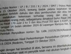 Hermansyah, TR, SH. Berharap Kepolisian Resor Metro untuk Terus melakukan Pengejaran terhadap Pelaku yang Belum Tertangkap, sekaligus Menyelidiki Siapa Saja yang Terlibat