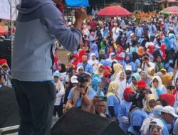 Ribuan Warga Padati Samber Park Ikuti Senam Sehat Bersama Mirza-Jihan di Kota Metro